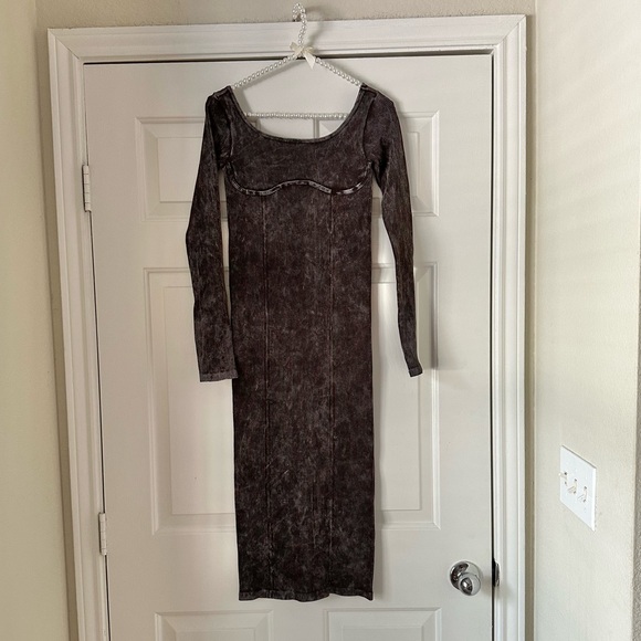 BDG Urban Outfitters Washed Black Seamless Midi Dress - Picture 2 of 11
